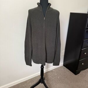Banana Republic Men's Charcoal Zip-Up Sweater